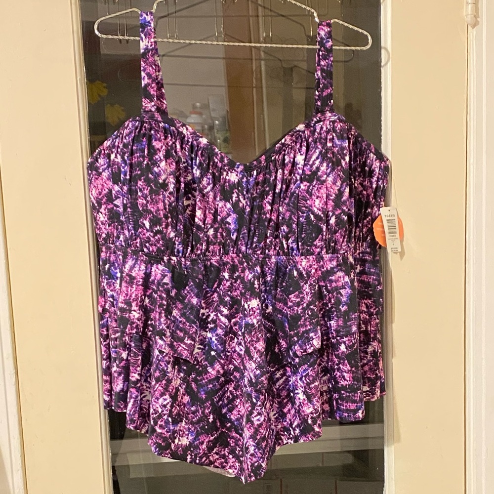 Purple Geometric Tiered Tankini NWT 🙌🏻